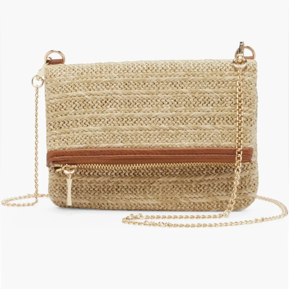 Sole society straw belt bag /clutch bag